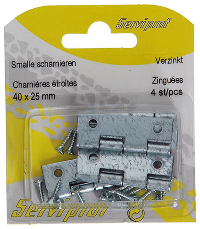 Mack 1013246 - 4 smalle scharnieren verzinkt h 40 x b 25 mm | 5 stuks