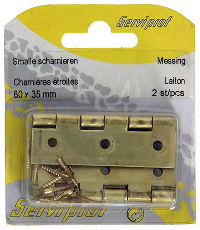 Mack 1013504 - 2 smalle scharnieren messing h 60 x b 46 mm | 5 stuks
