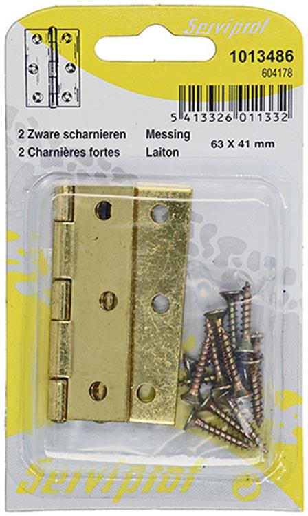 Mack 1013486 - 2 scharnieren vermessingd h 63 x b 41 mm | 5 stuks