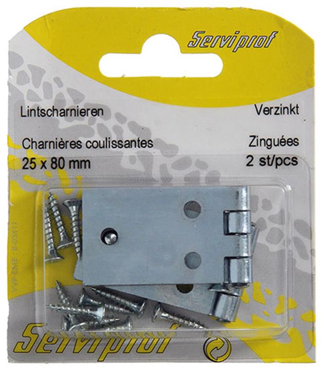 Mack 1013481 - 2 lintscharnieren verzinkt h 25 x b 80 mm | 5 stuks