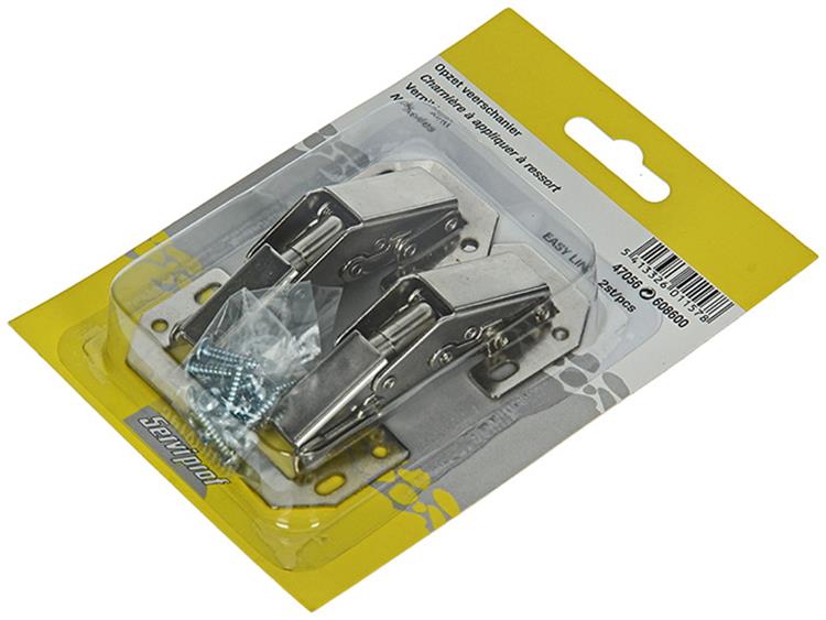 Mack 1013624 - 2 opzetveerscharnieren vernikkeld easy-line | 5 stuks