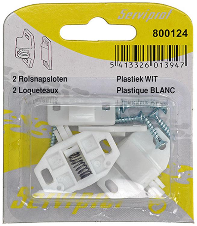 Mack 1015811 - 2 rolsnapsloten wit kunststof | 10 stuks