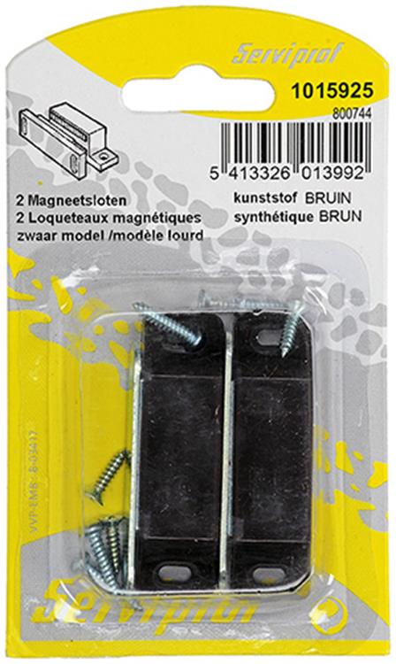 Mack 1015925 - 2 magneetsloten, zwaar model, kunststof bruin | 10 stuks
