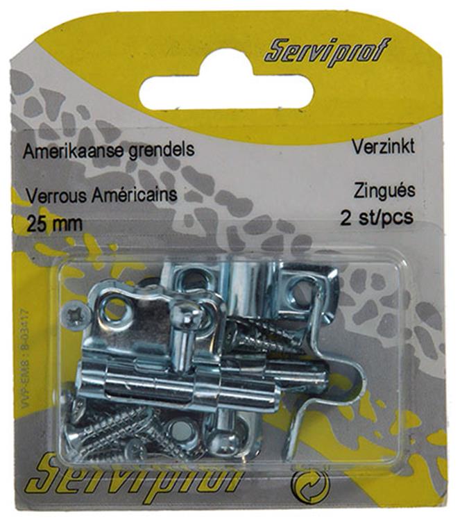Mack 1013474 - 2 amerikaanse grendels verzinkt a 25 - b 10 mm | 5 stuks