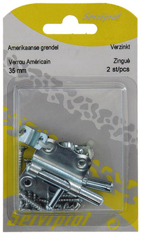 Mack 1013280 - 2 amerikaanse grendels verzinkt a 35 - b 15 mm | 5 stuks