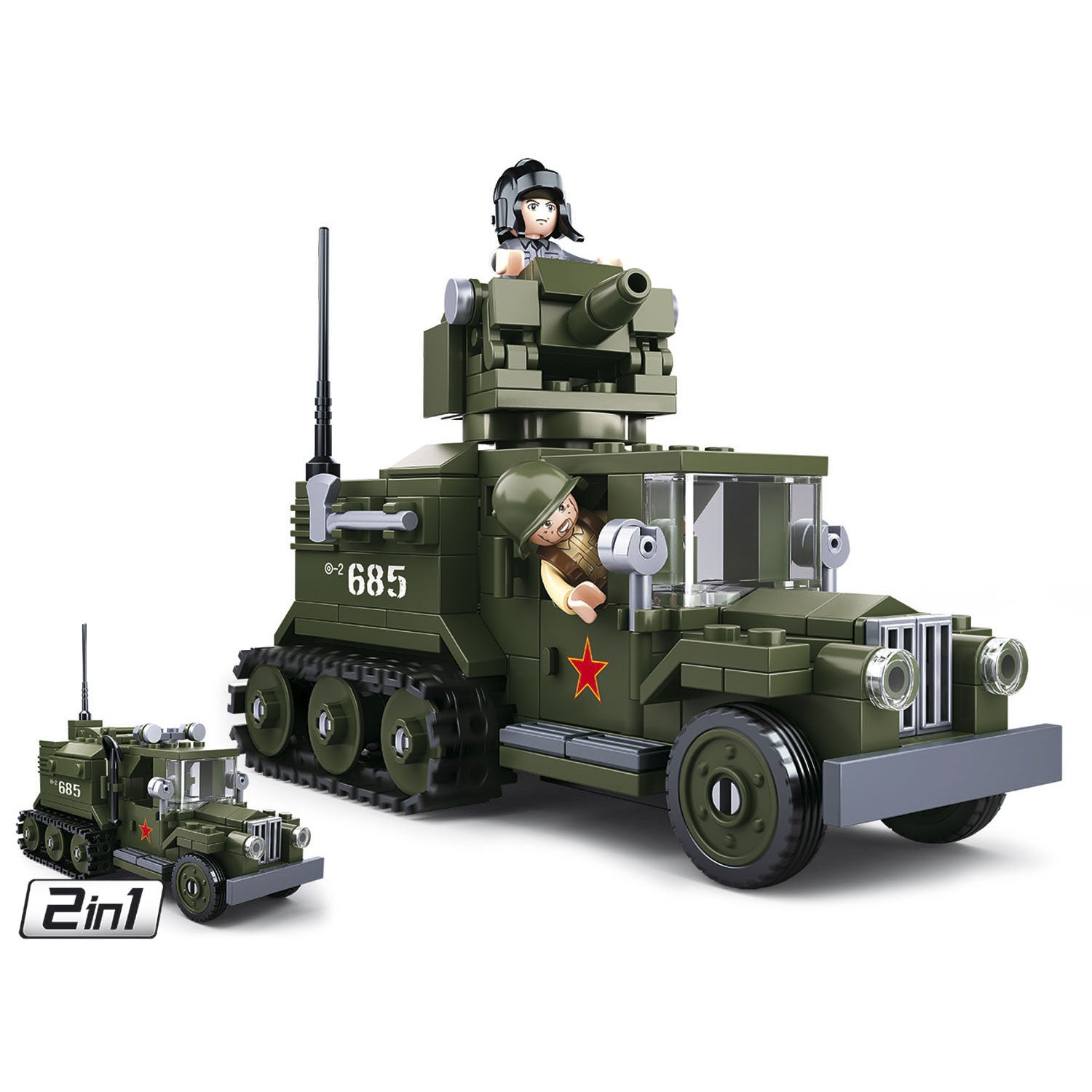Sluban wwii - gas geallieerde halftrack 2in1