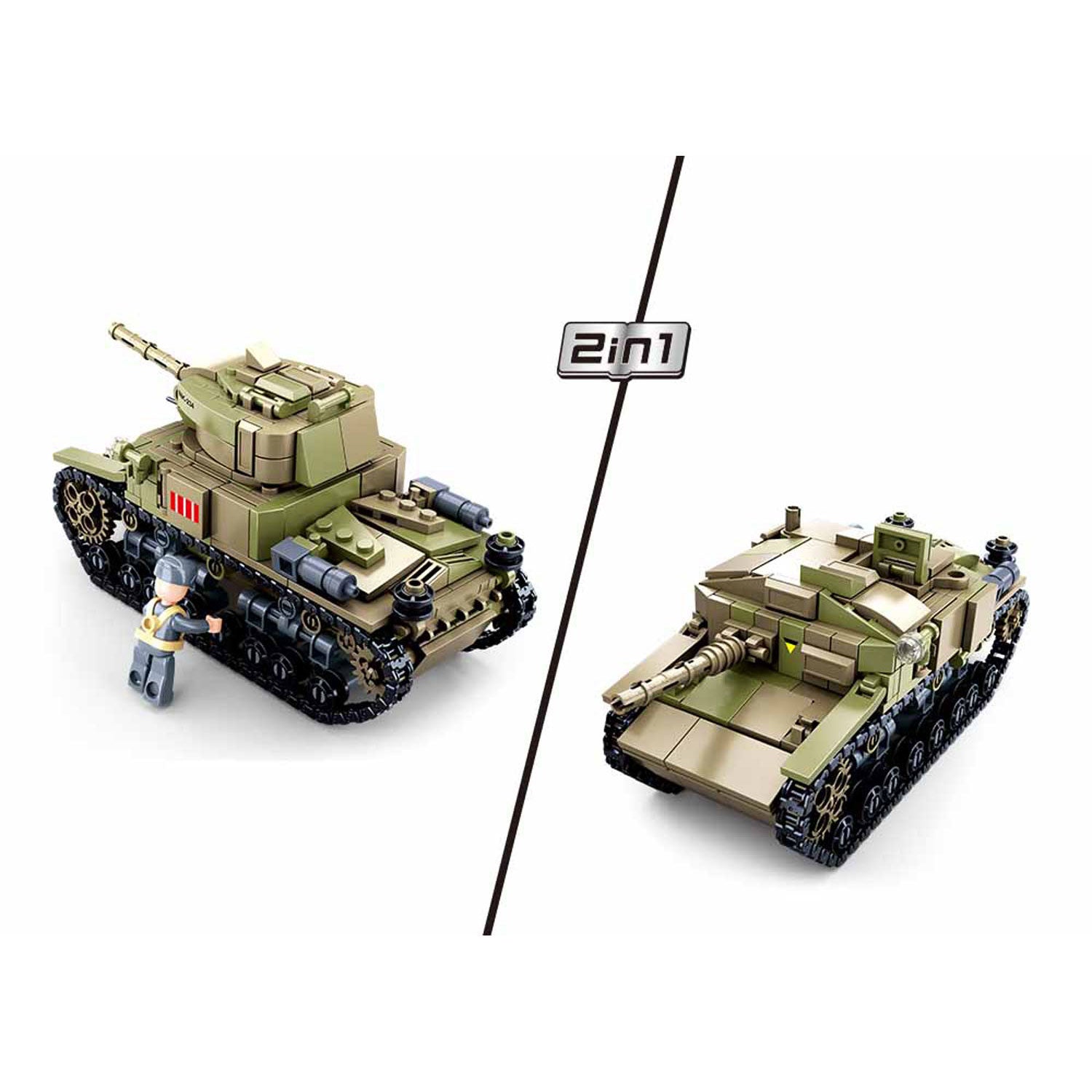 Sluban wwii - italiaanse tank 2in1 - 463dlg.