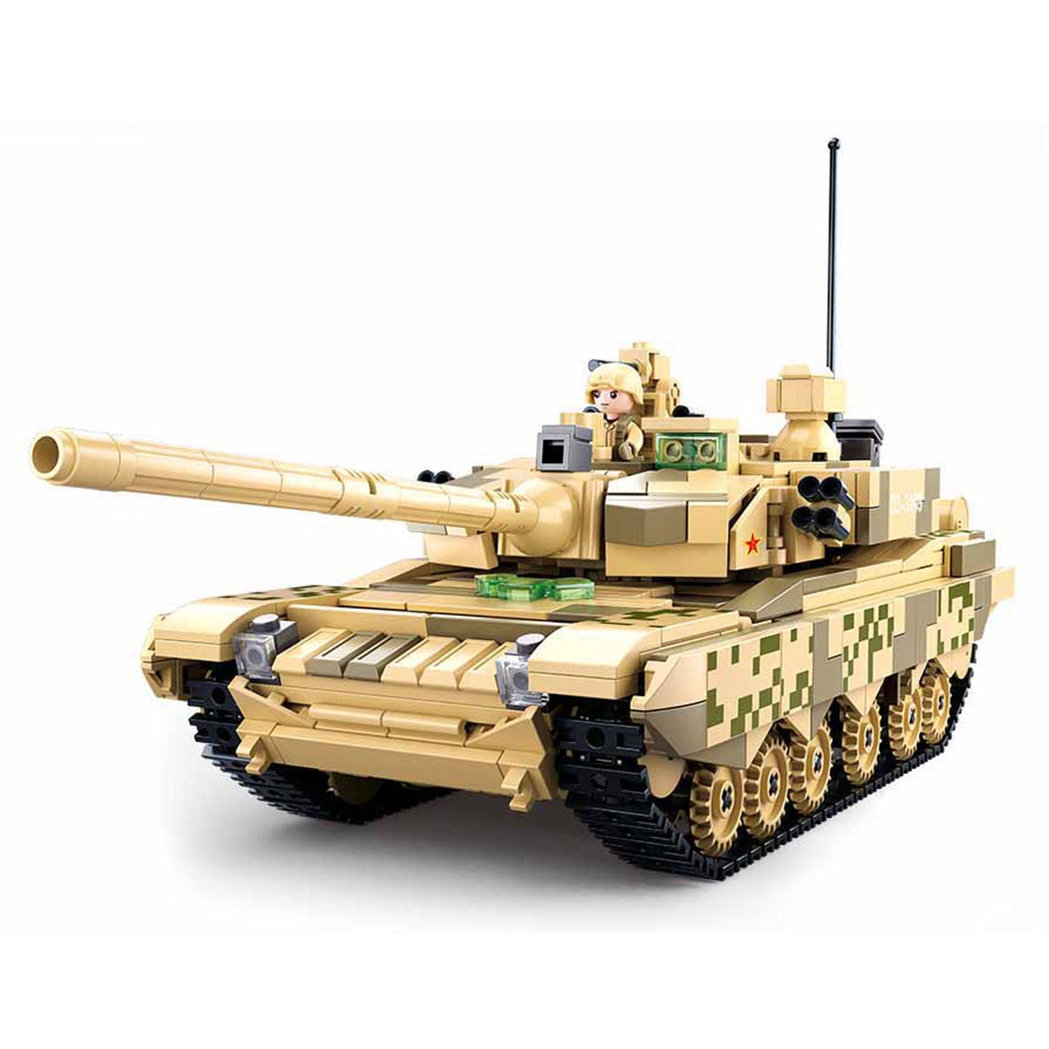 Sluban modelbricks army modern battle tank desert bouwspeelgoed – constructiespeelgoed modelbouw – bouwdoos met 893 bouwstenen – m38-b0790 vanaf 8 jaar