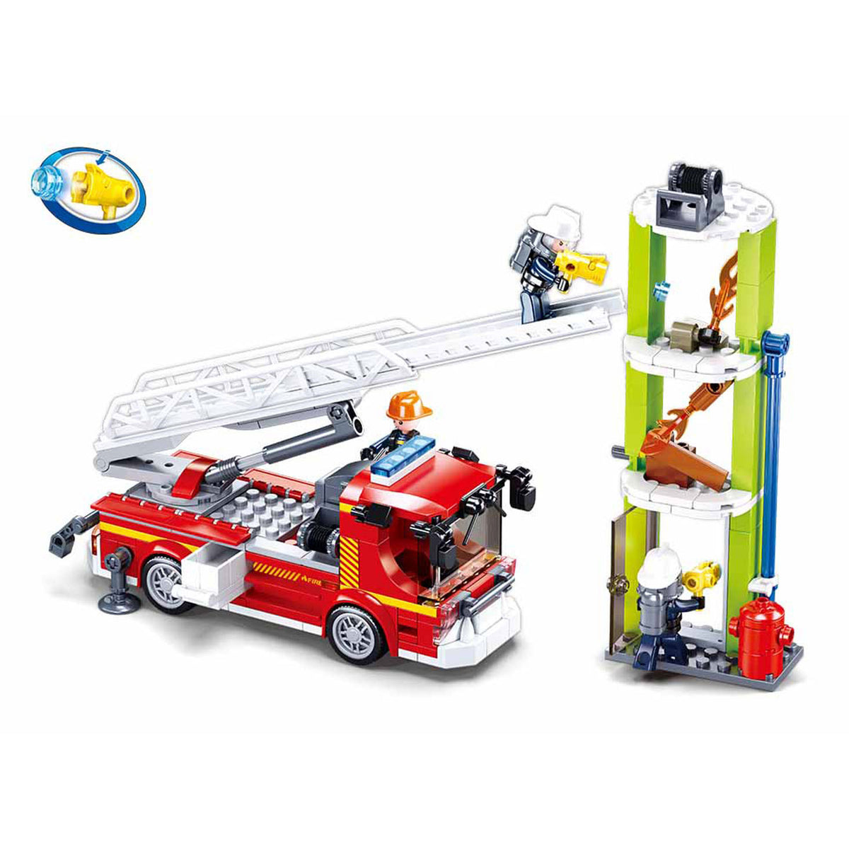 Sluban brandweer ladderwagen oefening