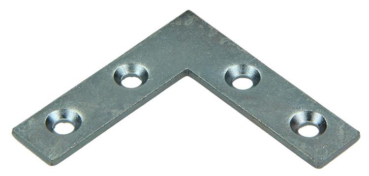 Mack 1013301 - 8 platte winkelhaken verzinkt 40x40x10x2mm | 10 stuks