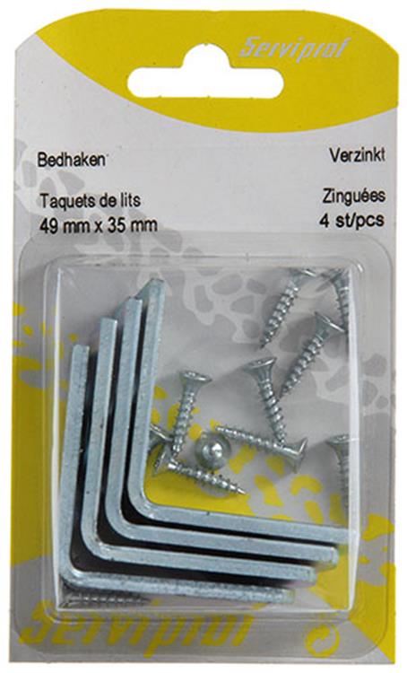 Mack 1013312 - 4 bedhaken verzinkt 49 x 35 mm | 5 stuks