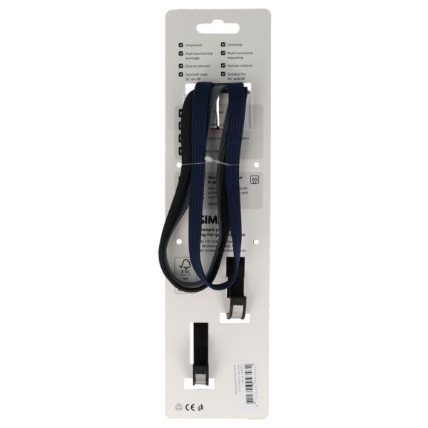 Simson karabijnhaakbinder 71cm zwart blauw antraciet