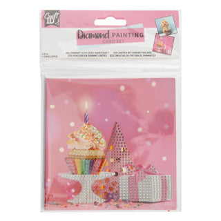 Diamond schilderij kaartenset 13x13 cm 2 stuks 3 assorti