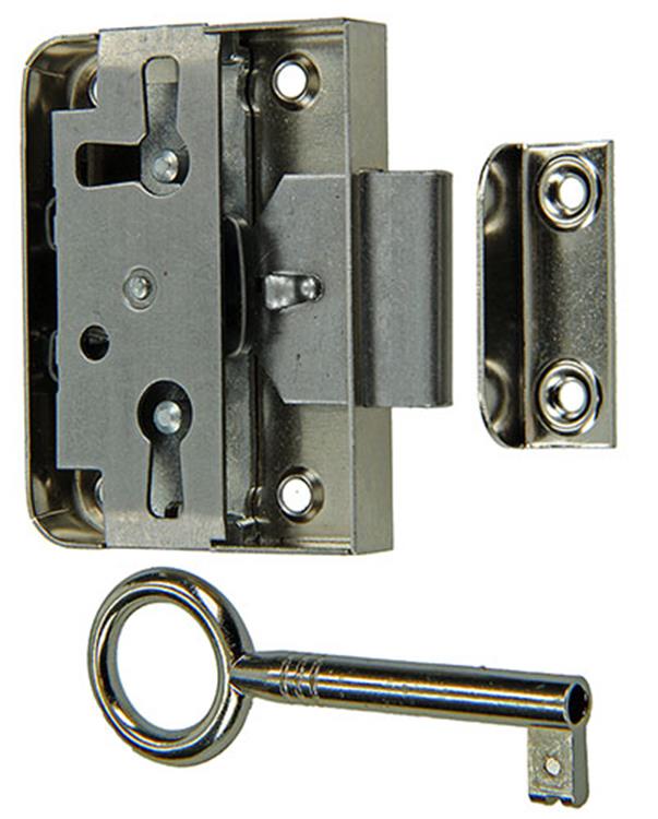 Mack 1015914 - 1 oplegmeubelslot vernikkeld 25mm | 5 stuks