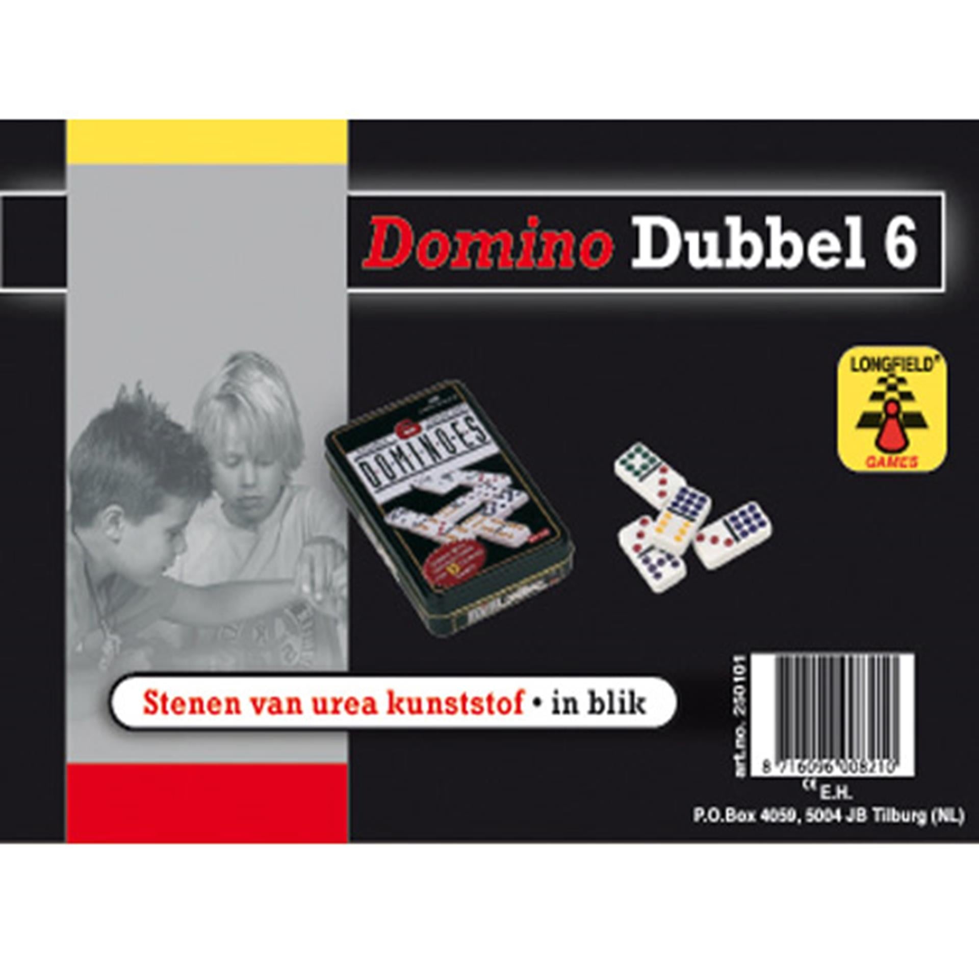 Engelhart domino dubbel 6 in blik