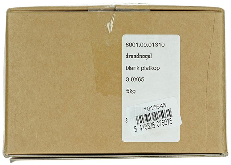 1015645 - doos 5 kg. nagels platte kop 3,0x65 mm | 3 stuks