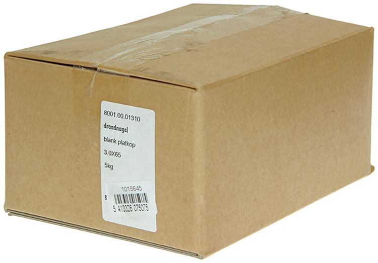 1015645 - doos 5 kg. nagels platte kop 3,0x65 mm | 3 stuks