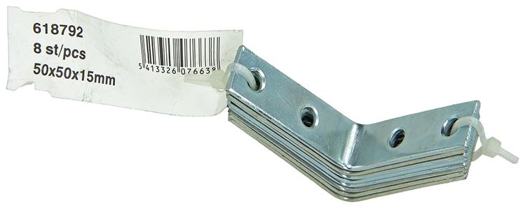 1014299 - 8 geplooide winkelhaken verzinkt 50x50x15mm | 10 stuks