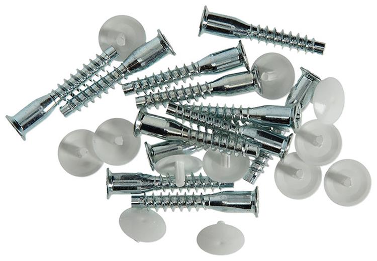 Mack 1013704 - 12 unitaschroeven met afdekkapwit m 6,3 x 40 mm | 10 stuks