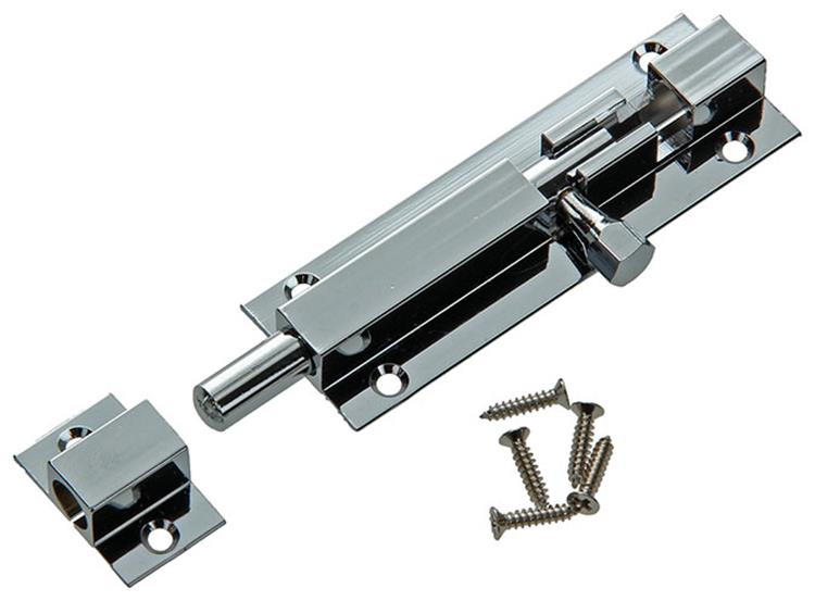 Mack 1013685 - 1 schuifgrendel messing verchroomd a 75 - b 16 mm | 5 stuks