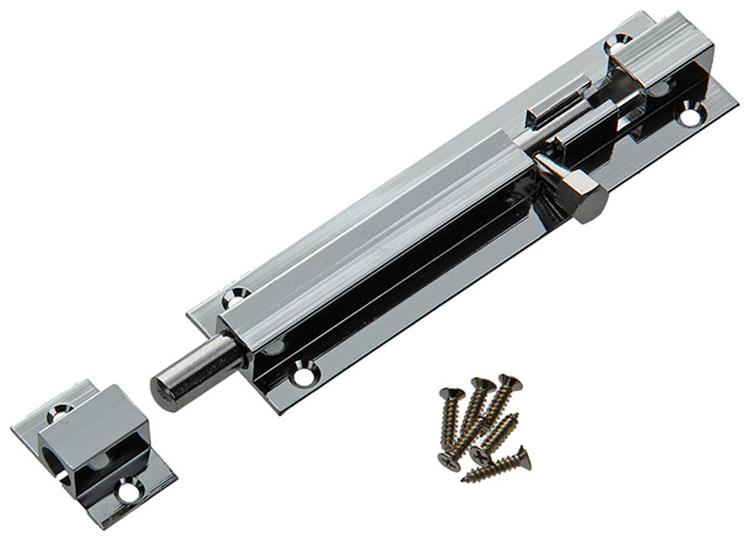 Mack 1013686 - 1 schuifgrendel messing verchroomd a 100 - b 16 mm | 5 stuks