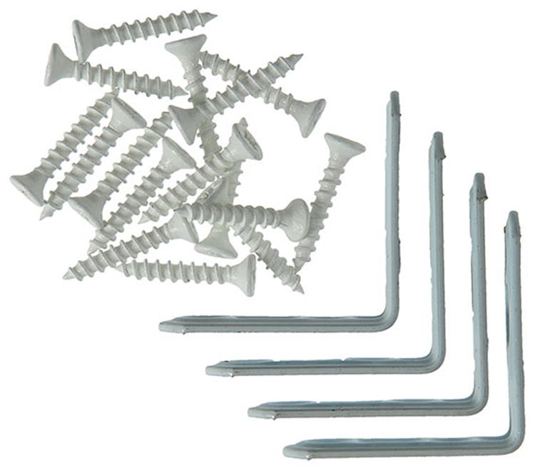 Mack 1013794 - 4 geplooide winkelhaken wit gelakt 40x40mm | 10 stuks