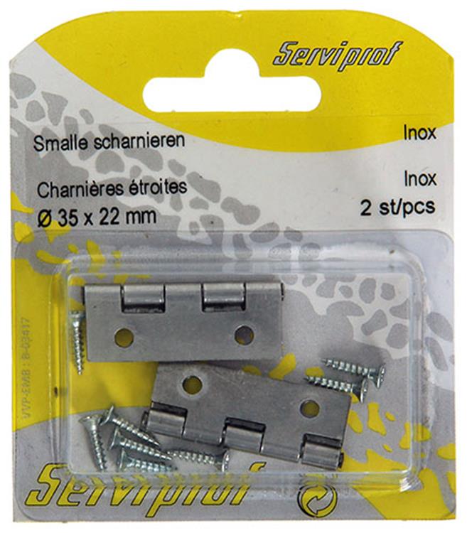 Mack 1013708 - 2 smalle scharnieren inox h 35 x b 22 mm | 5 stuks