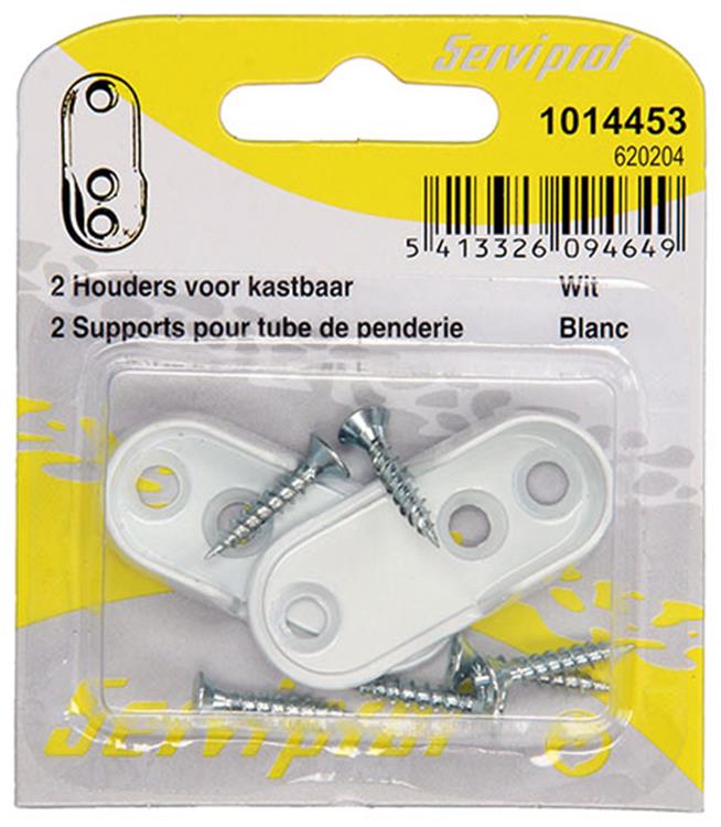 Mack 1014453 - 2 houders voor kastbaar wit | 5 stuks
