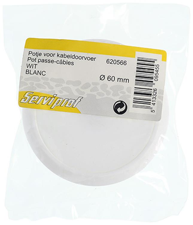 Mack 1014494 - 1 potje voor kabeldoorvoer wit ø 60 mm | 10 stuks