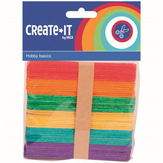 Haza create it houten ijsstokjes 50 stuks multicolour