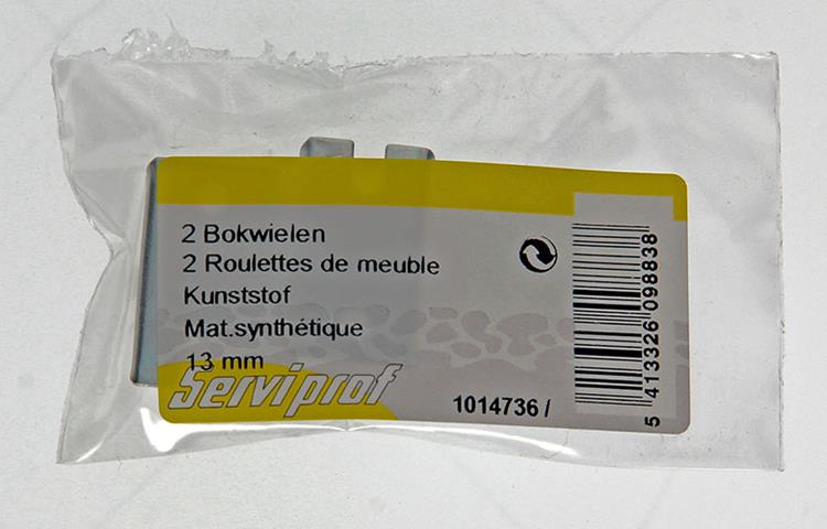 1014736 - 2 st bokwiel kunststof 13mm | 5 stuks