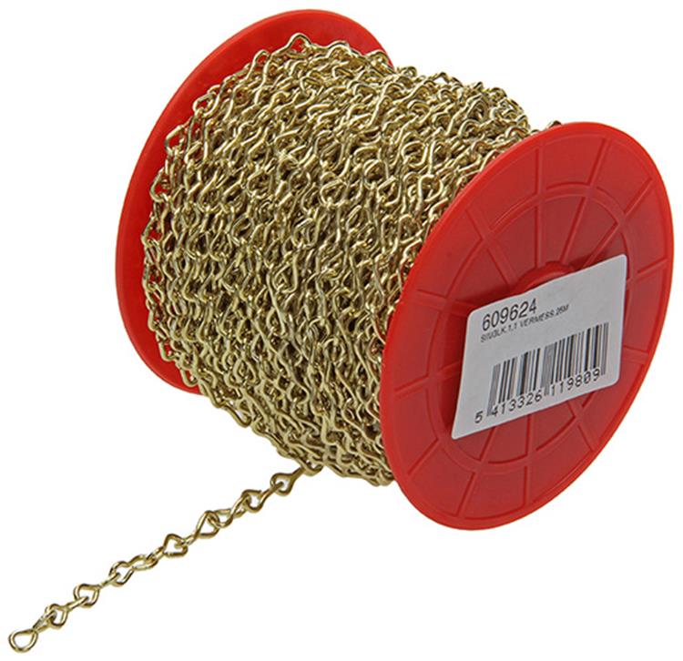 Mack 1013677 - 25m vermessingde ketting si 1,1 6mm | 25 stuks