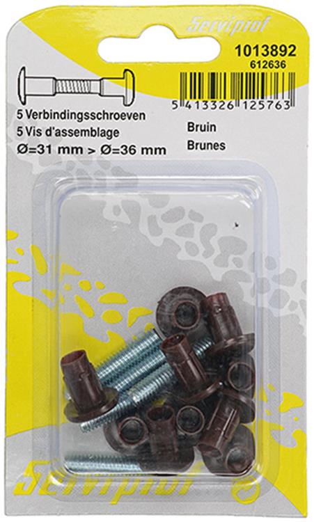 Mack 1013892 - 5 verbindingsschroeven bruin 30-40 mm | 10 stuks