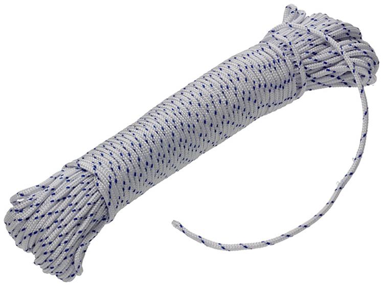 Mack 1014930 - pp gevlochten wit blauw streng2mm 20m | 5 stuks