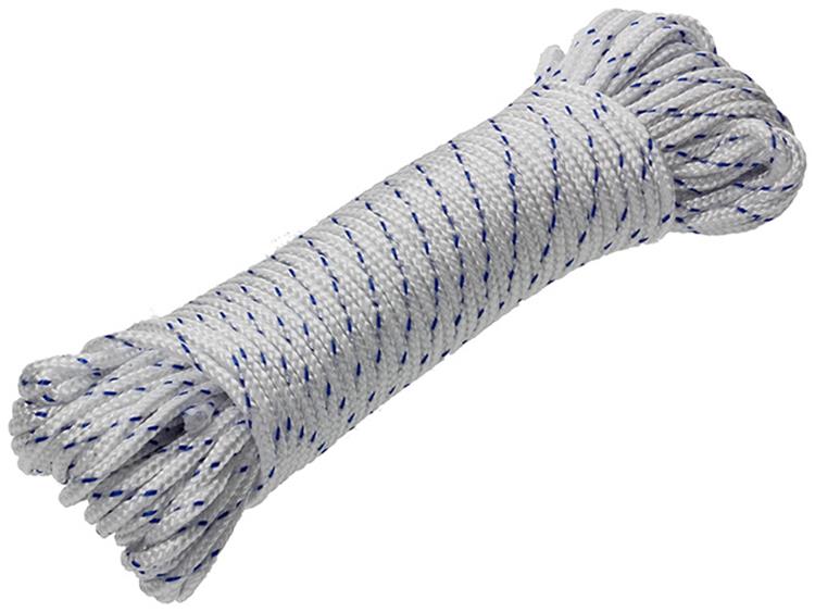 Mack 1014931 - pp gevlochten wit blauw streng3mm 20m | 5 stuks