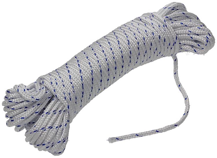 Mack 1014931 - pp gevlochten wit blauw streng3mm 20m | 5 stuks