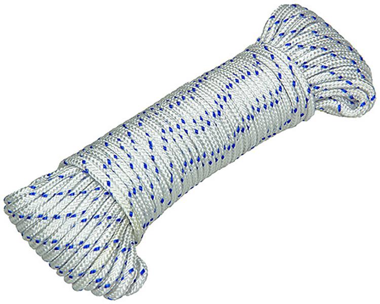 Mack 1014995 - pp gevlochten wit blauw streng4mm 20m | 5 stuks