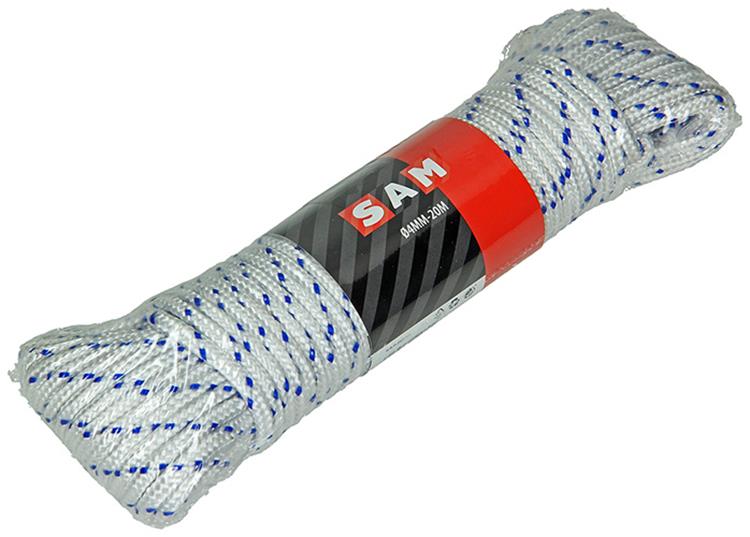 Mack 1014995 - pp gevlochten wit blauw streng4mm 20m | 5 stuks