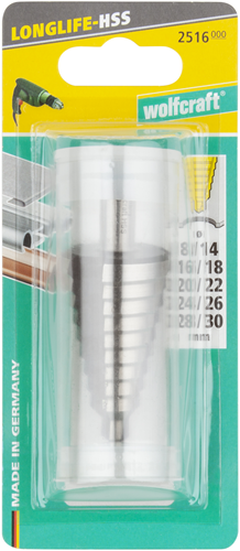 Wolfcraft - getrapte boor - ø 8 tot 30 mm - trapboor - stappenboor - hss - 2516000