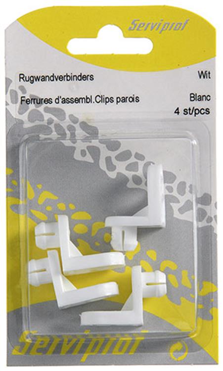 Mack 1013909 - 4 rugwandverbinders wit | 5 stuks
