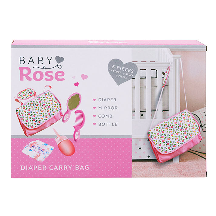 Johntoy baby rose luier draagtas met accessoires