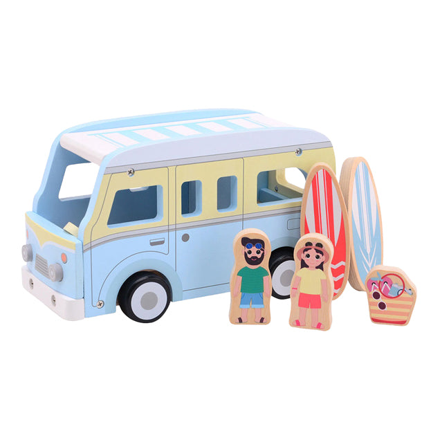 Jouéco joueco houten retro strandbus met accessoires