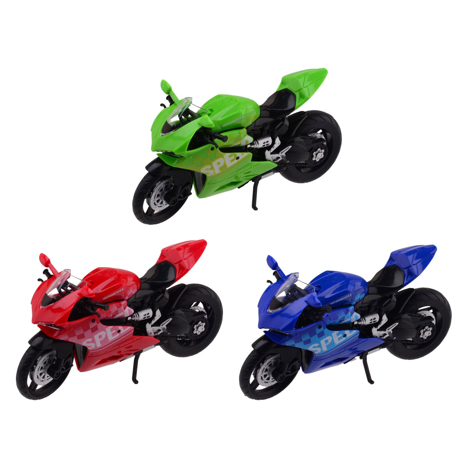 Johntoy racemotorfiets in doos 3 assorti