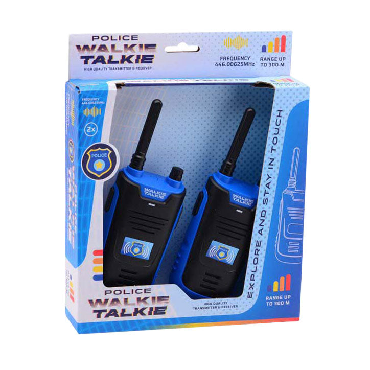 Johntoy walkie talkie politie - 300 meter bereik
