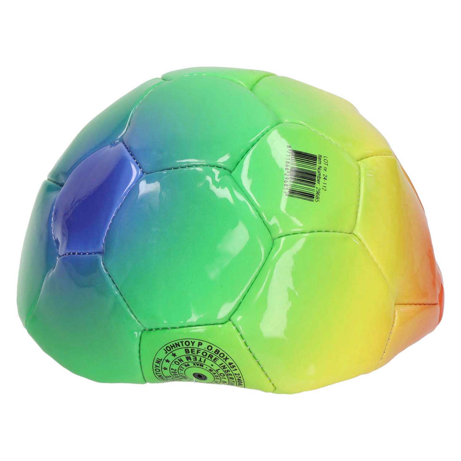 Johntoy regenboog voetbal - 20cm
