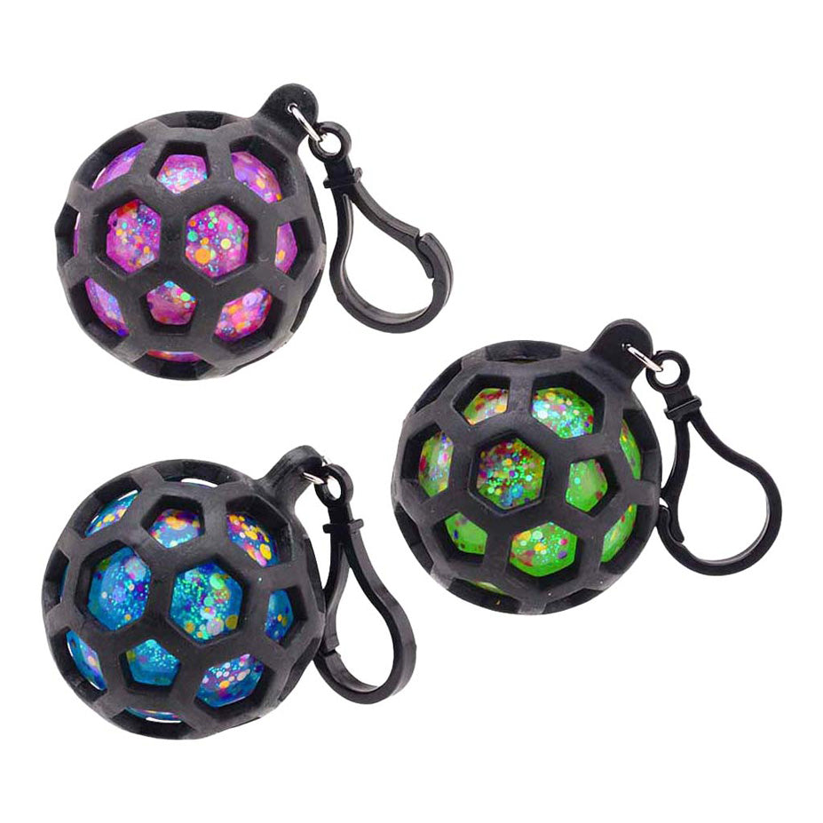 Johntoy squeeze glitter bal met haak