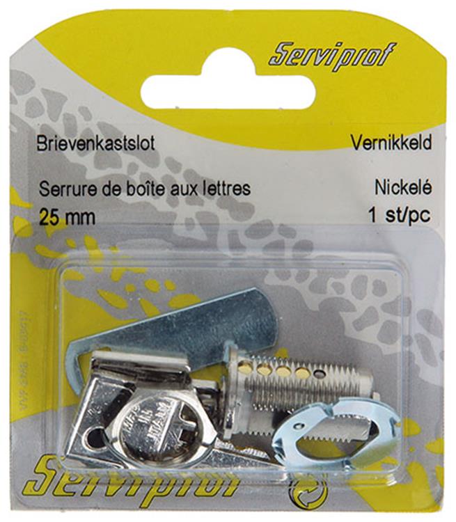 Mack 1014021 - brievenkastslot vernikkeld 25 mm | 5 stuks