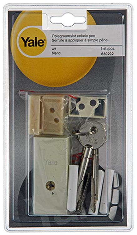 Yale 1019096 - 1 oplegraamslot, enkele pen, wit | 5 stuks