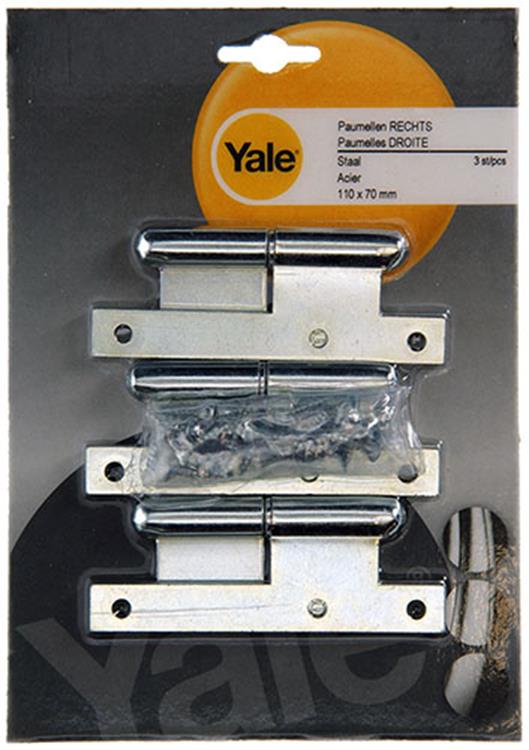 Yale 1019129 - 3 stalen paumellen bichromaat r 110x70mm | 2 stuks