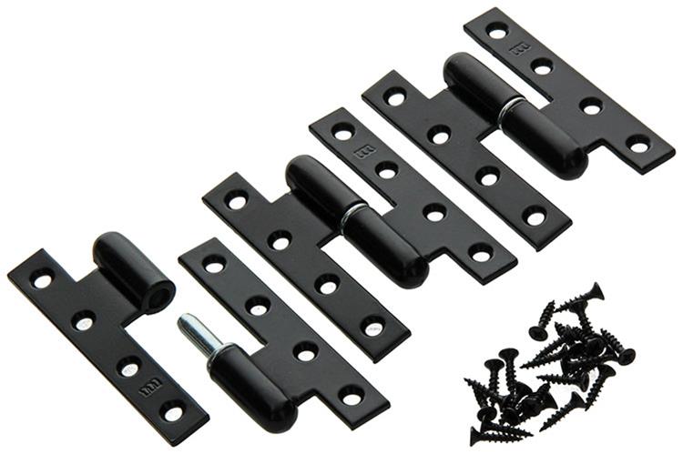 Yale 1019157 - 3 zware paumellen zwart geplast.rechts 110x70mm | 5 stuks